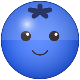 The blueberry, smiling.